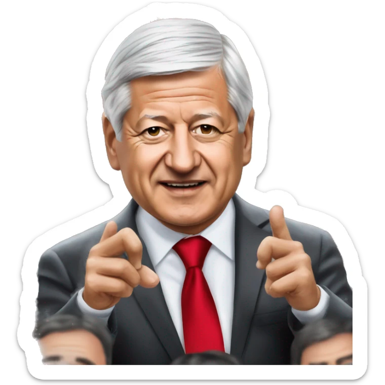 Presidente de Mexico Andres Manuel Lopez Obrador con banda presidencial sticker