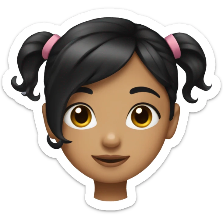 Little girl trio with all black hair sticker