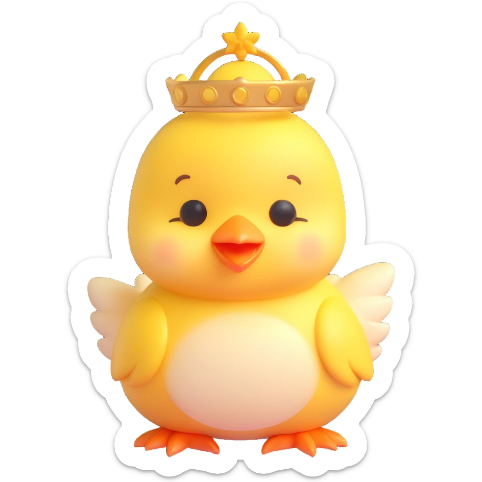 adorable baby chick with a golden halo above its head sticker