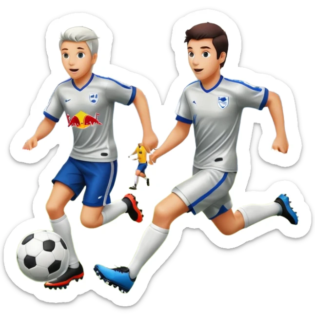 Red bull energy drink imogi for soccer players playing soccer sticker