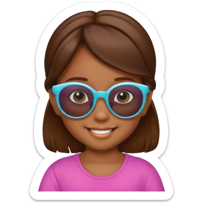 A Baby girl wiht Brown Hair and a sunn Glases sticker