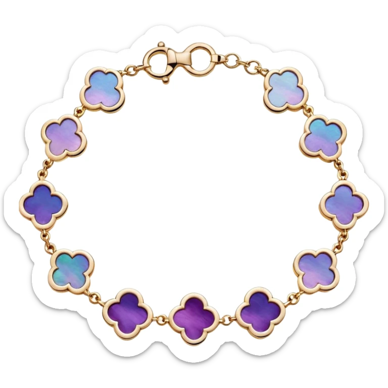Van Cleef Vintage Alhambra bracelet in Mother of pearl purple sticker