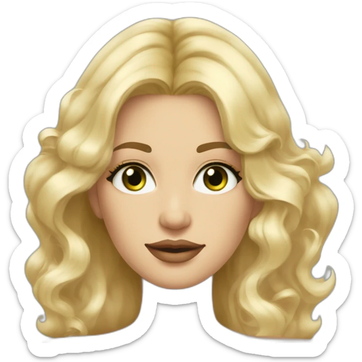 femme grande cheveux aux epaules blonds les yeux verts et les levres epaisses sticker