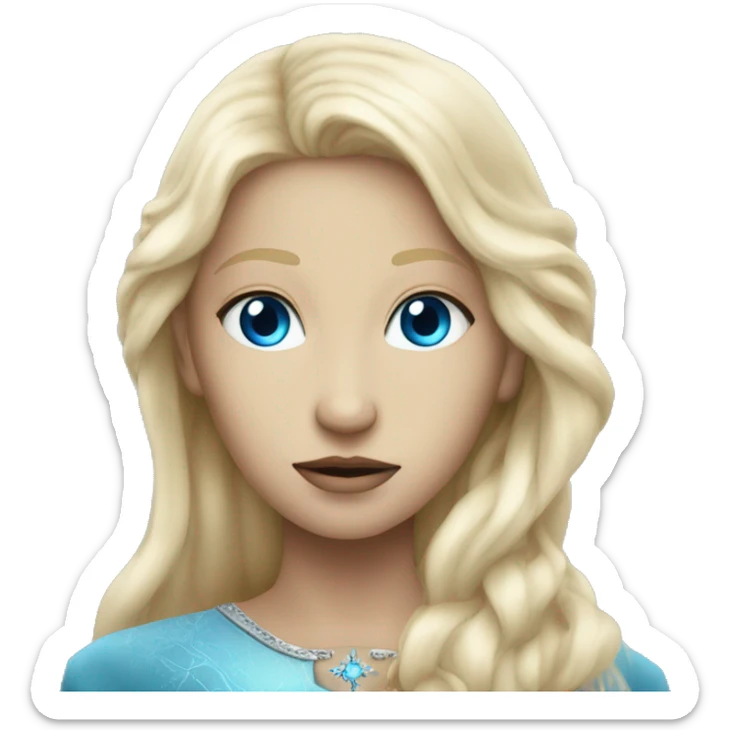 nordic pleiadian with thin face long blonde hair and blue eyes sticker