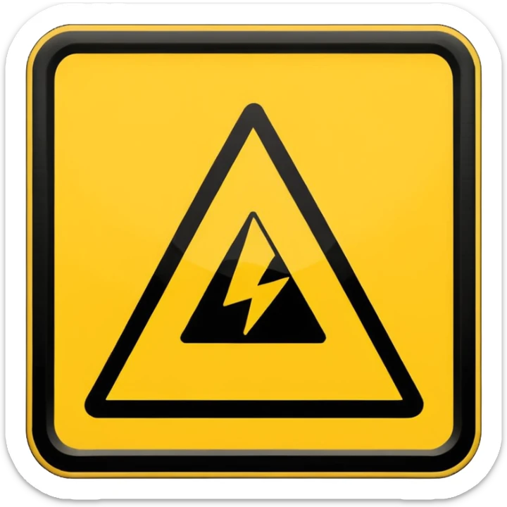 a large ⚠️ with tons of detailed lighting and attention to detail with no background sticker