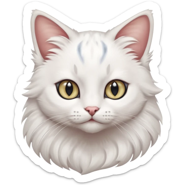 White beautiful elegant slim pretty realistic elegant feline-Pokémon-Fakémon-creature with heterochromia sticker