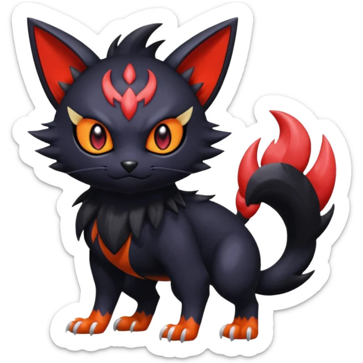 Noibat-Nargacuga-Litten-Torracat-fusion-Fakemon-Pokémon-creature  sticker