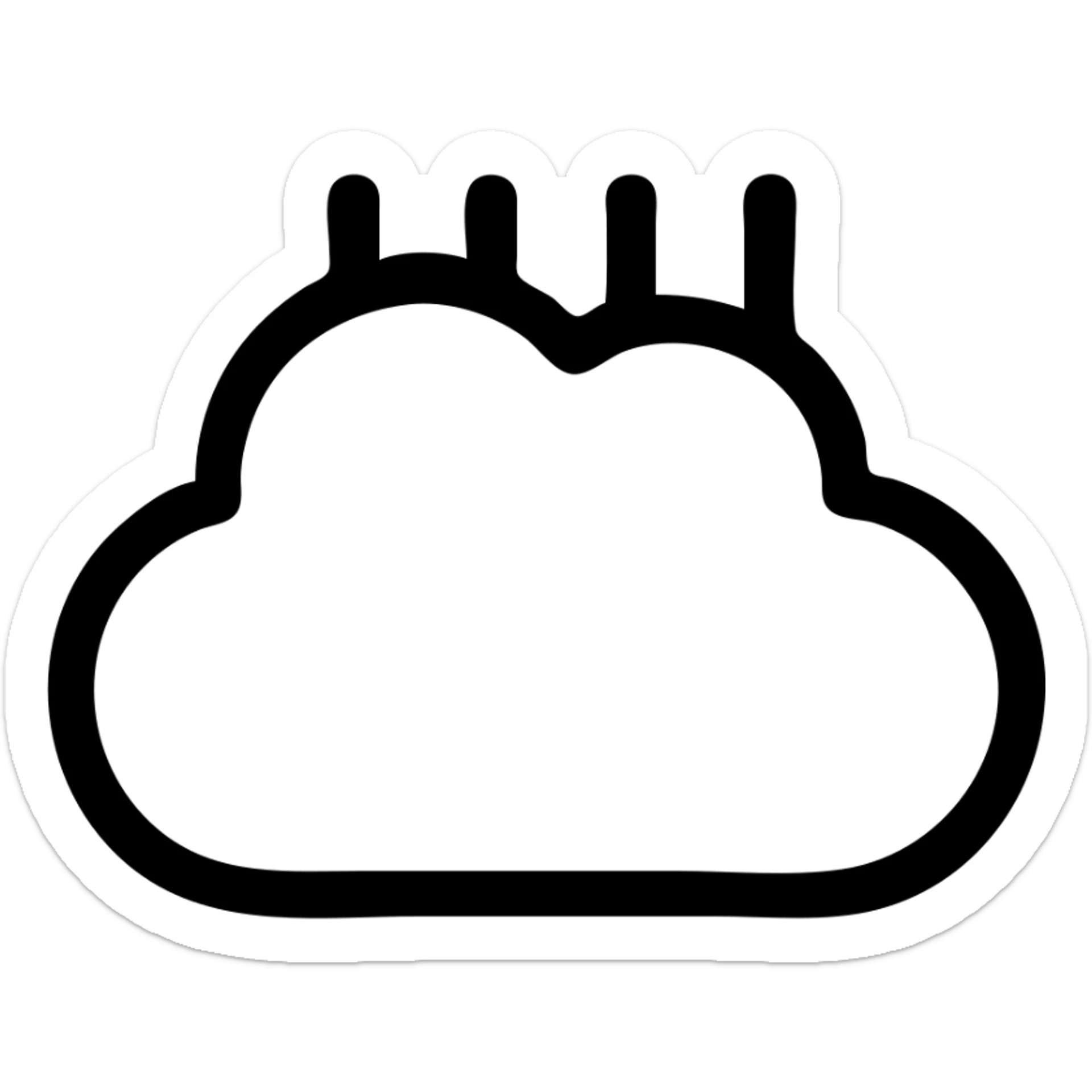 облако с 4 выступами наверху sticker