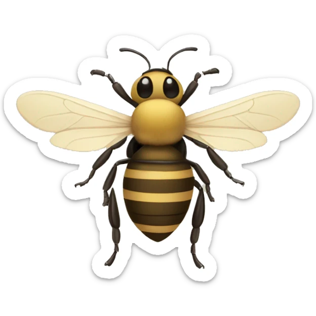 Beige bee sticker