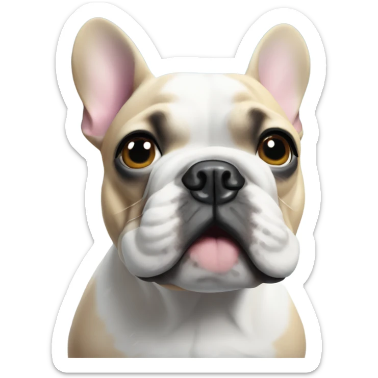 French bulldog with head peeping out of 2 feet of snow sticker