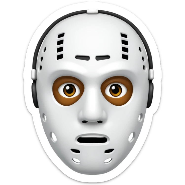 Masque de hockey de kanye west avec deux trous au dessus de la place de vision, et 6 trous en dessous de la place du nez sticker