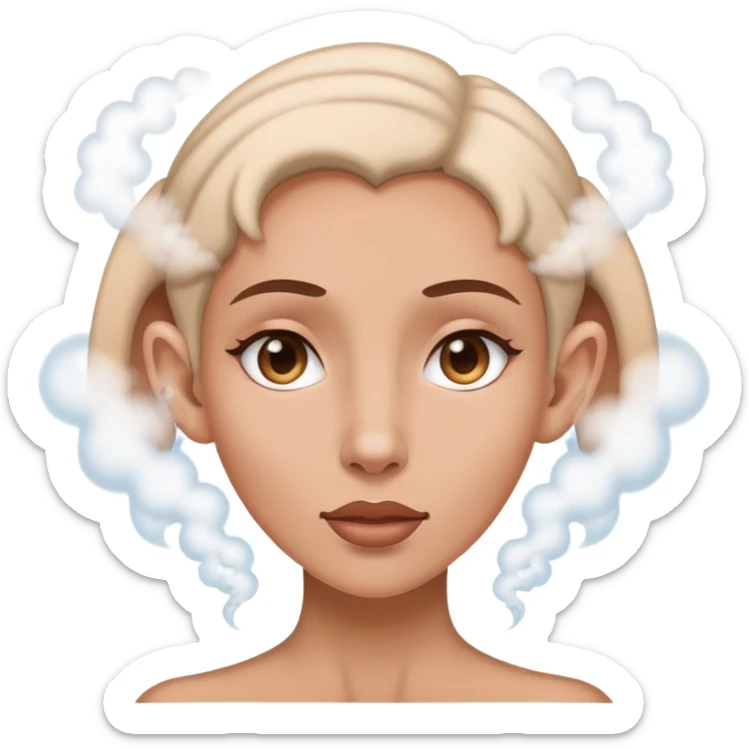 a woman with steam coming out of her ears sticker