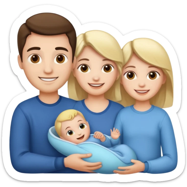 Family Woman Man boy Girl Baby sticker