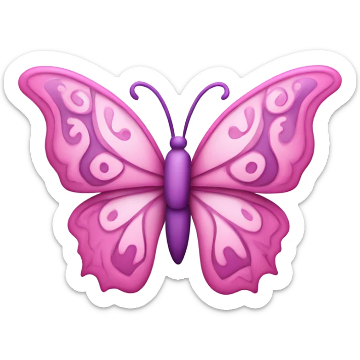 Pink butterfly sticker
