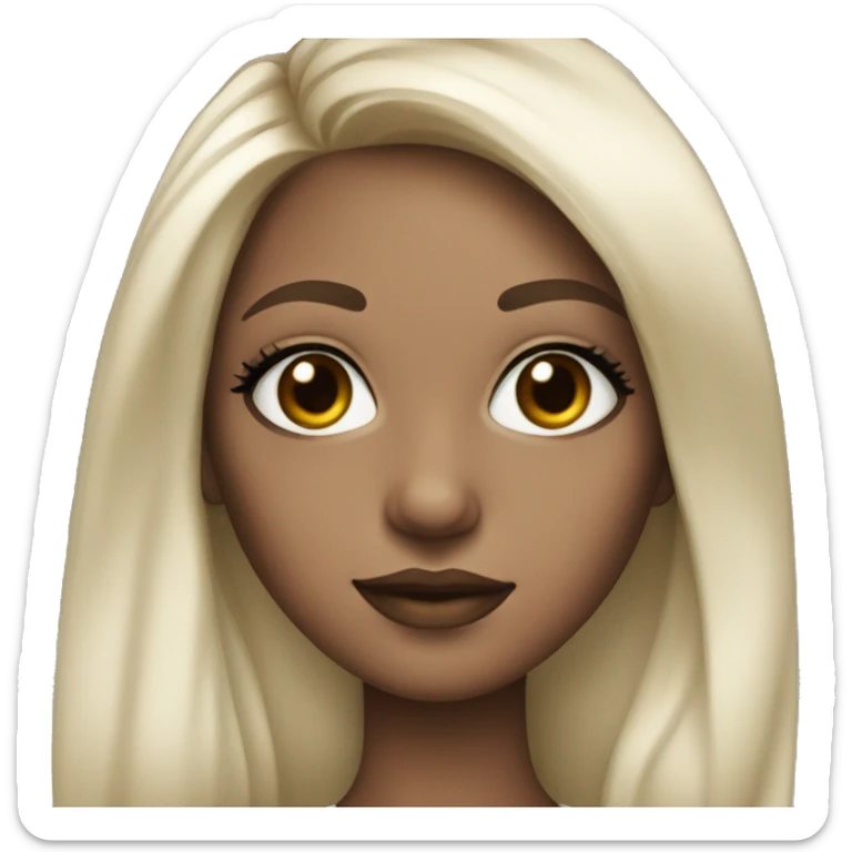Girl with makeup and long lashes long hair white skin in class sticker