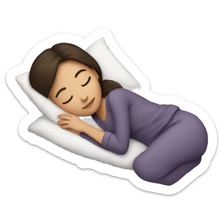 Brunette girl sleeping sticker