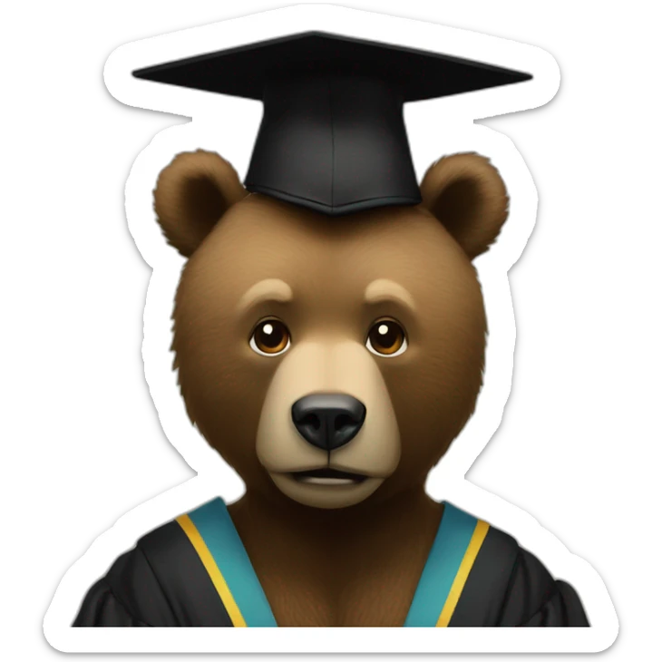 the bear in the cover of the album graduation of kanye west sticker