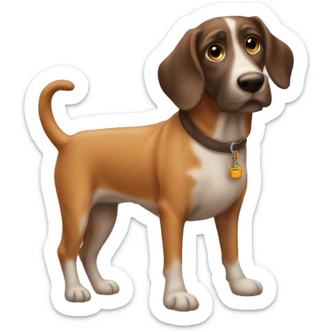 cane che sluta con la zampa bassotto arancione sticker