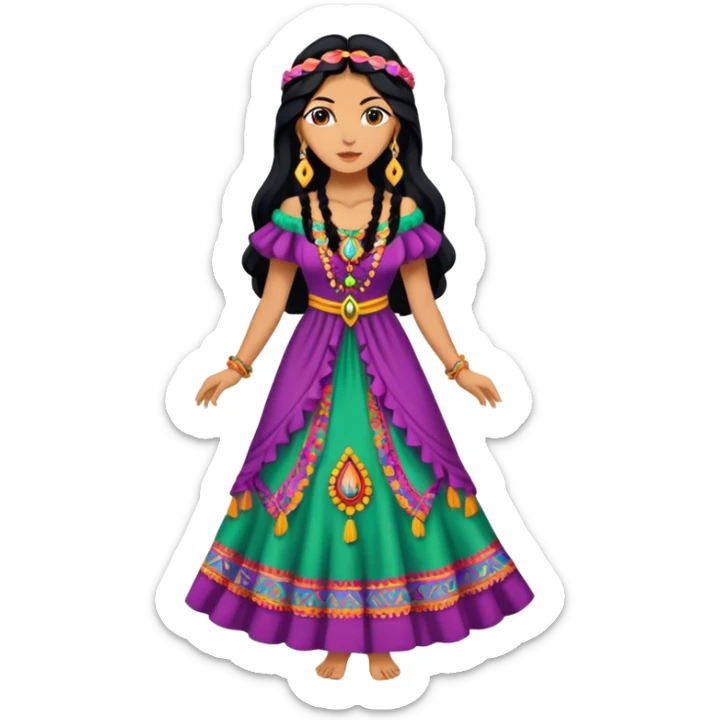 Esmeralda gypsy woman from Hunchback of Notre Dame sticker