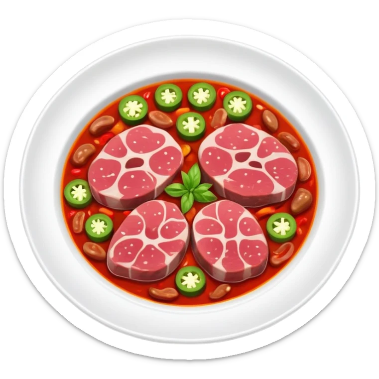 Fuqi Feipian sliced beef and offal in chili oil, simplified emoji style with bold outlines and bright colors, cartoon style Husband and Wife Lung Slices appetizer sticker