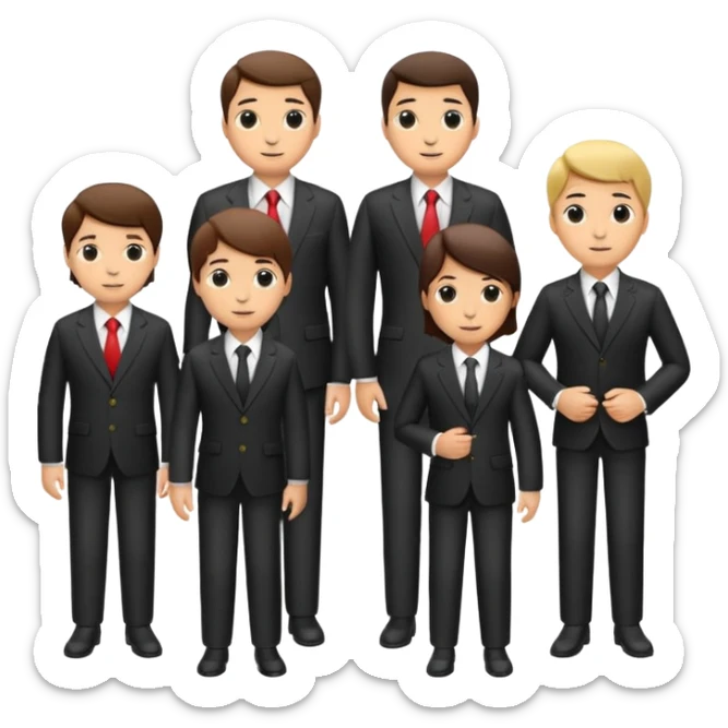 lots of people in suits on the cover of the textbook sticker