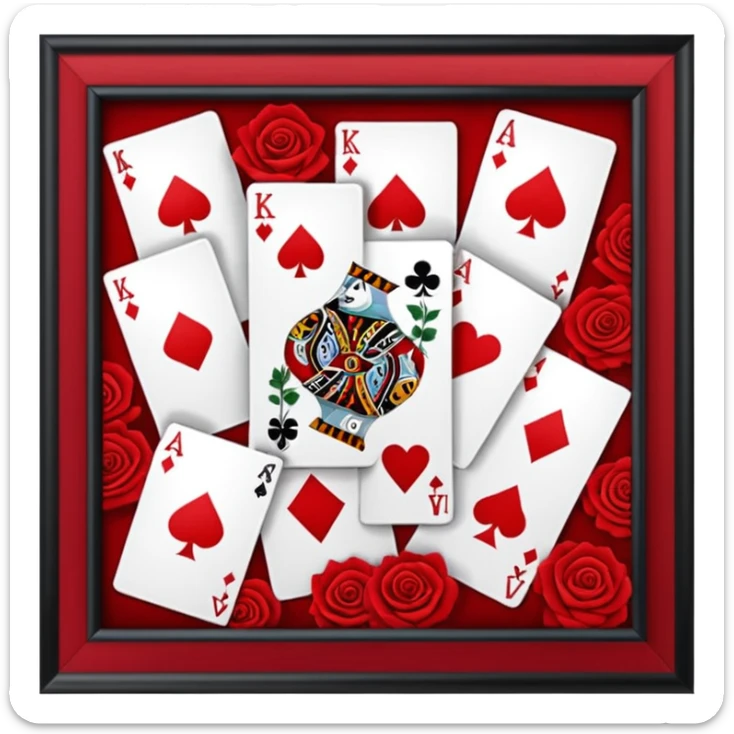 Walled with cards and roses sticker