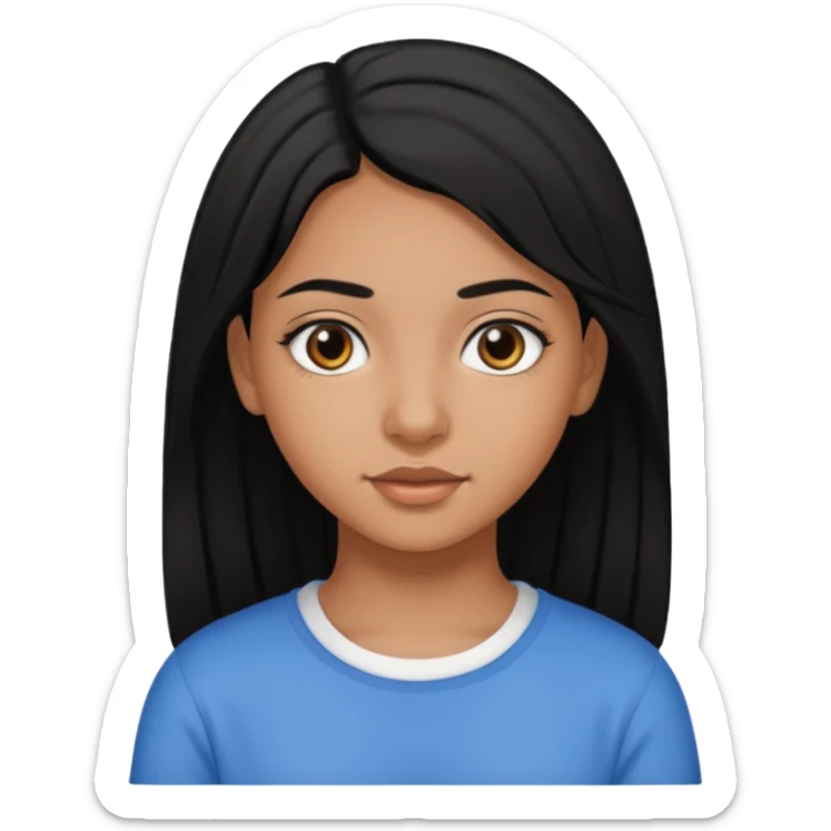 Fait une fille de 15 ans origine Tunisienne avec kes cheveux lisse noir sticker