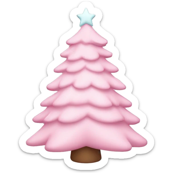 pastel pink christmas tree sticker