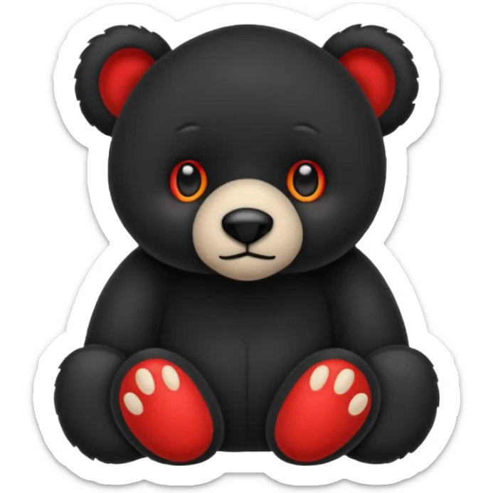 Un osos de peluche negro y que los ojos sean X rojas sticker