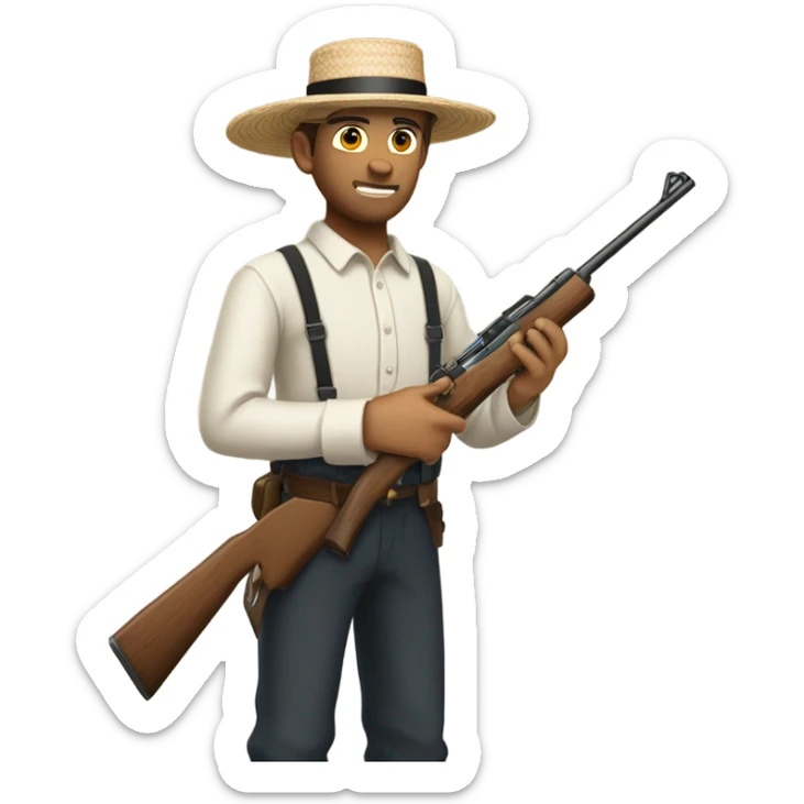 amish guy with gun sticker