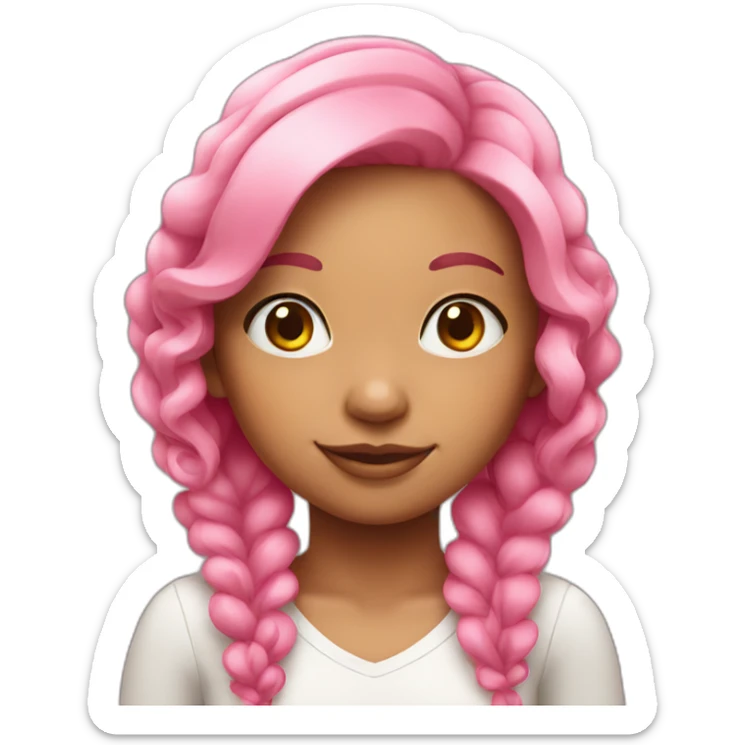 Cute Brazilian girl with pink hair sticker