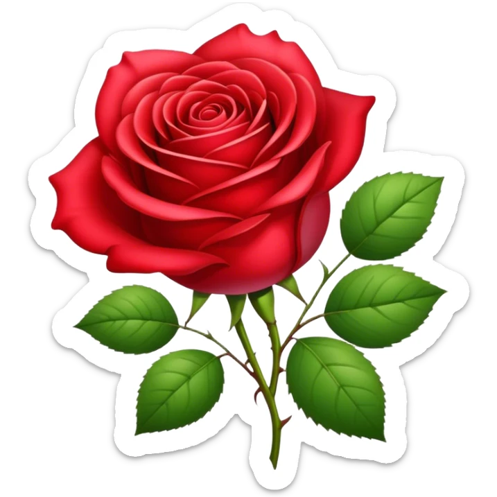 Realistic rose of Berry red color in glamour style sticker