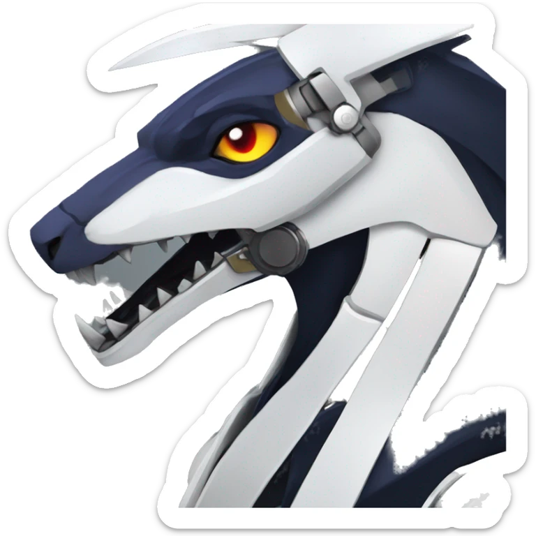 Edgy Anthro Futuristic Mechanical Sergal-raptor-nargacuga-vernid sticker
