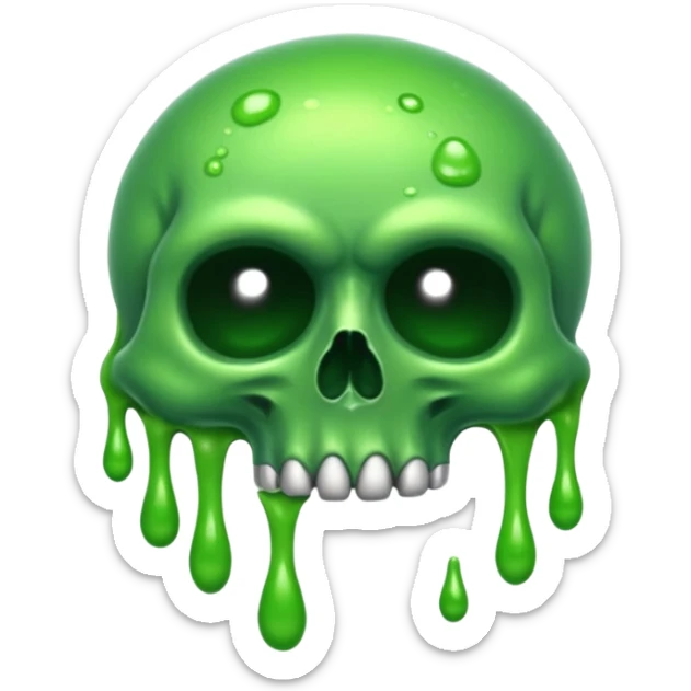 Green Slime Pool, in the style of your bleeding skull art. sticker