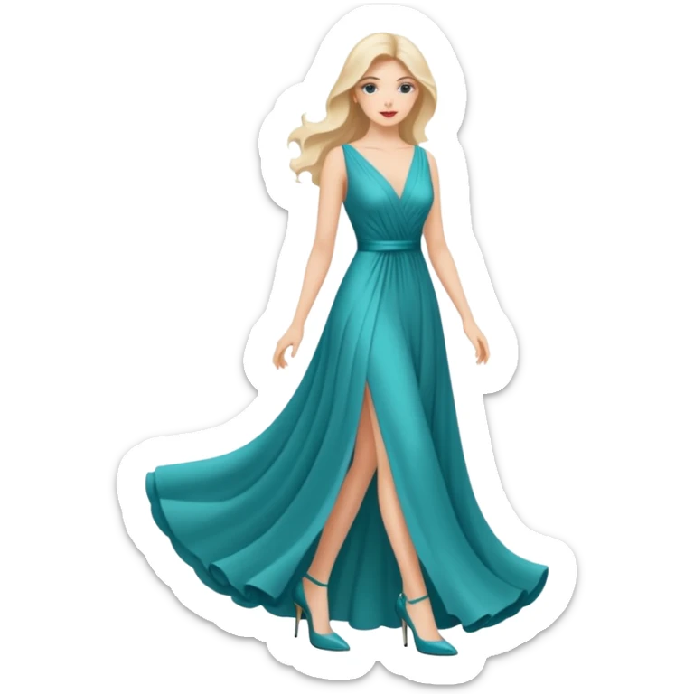 elegant woman in a dress and high heels sticker