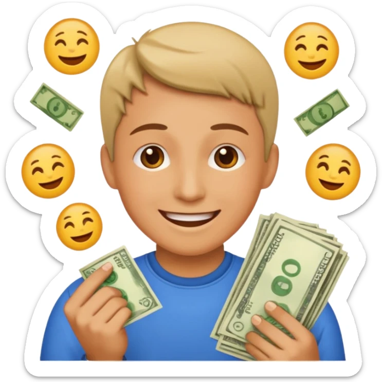 A caring parent counting money with family icons emoji sticker