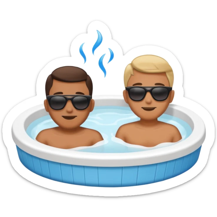 Two bros chilling in the hot tub five feet away because they’re not gay sticker