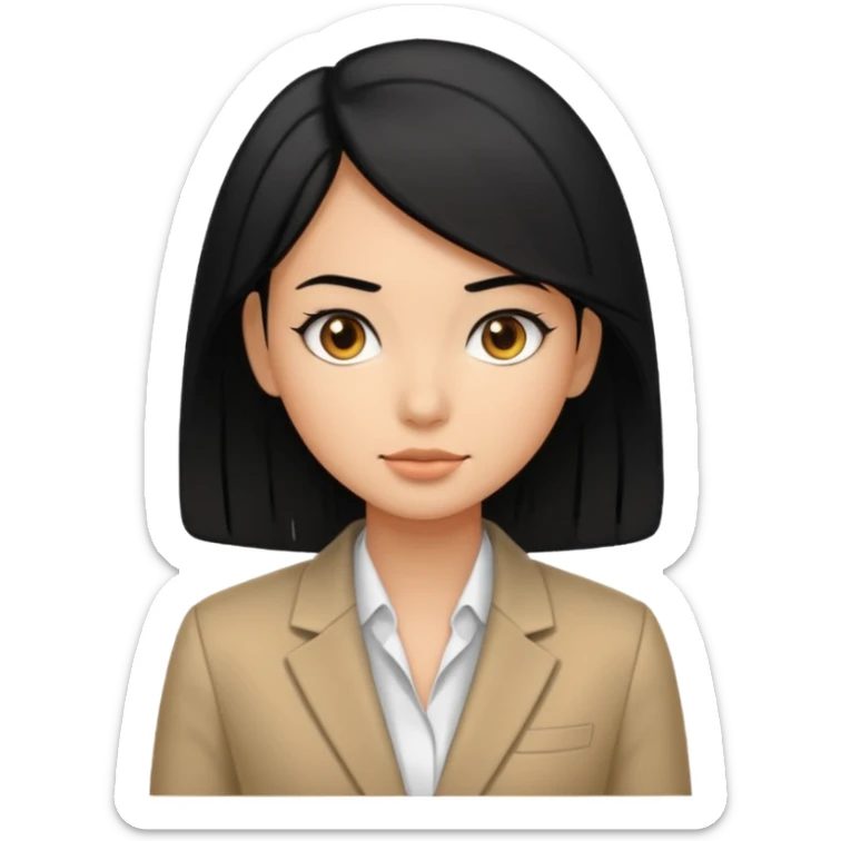 Salon owner a girl with blazer in black hair sticker