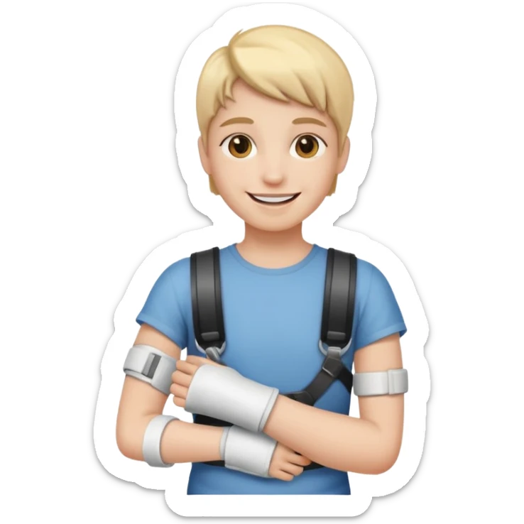 Ich fühle mich fröhlich, weil ich taglich positive Lust habe. Außerdem habe ich gestren Unfall gemacht. Uhhh aber … ich bin stark 💪🏼🦿🦾 sticker