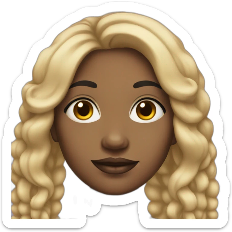 black woman with a round face and long black hair and hoop earrings sticker