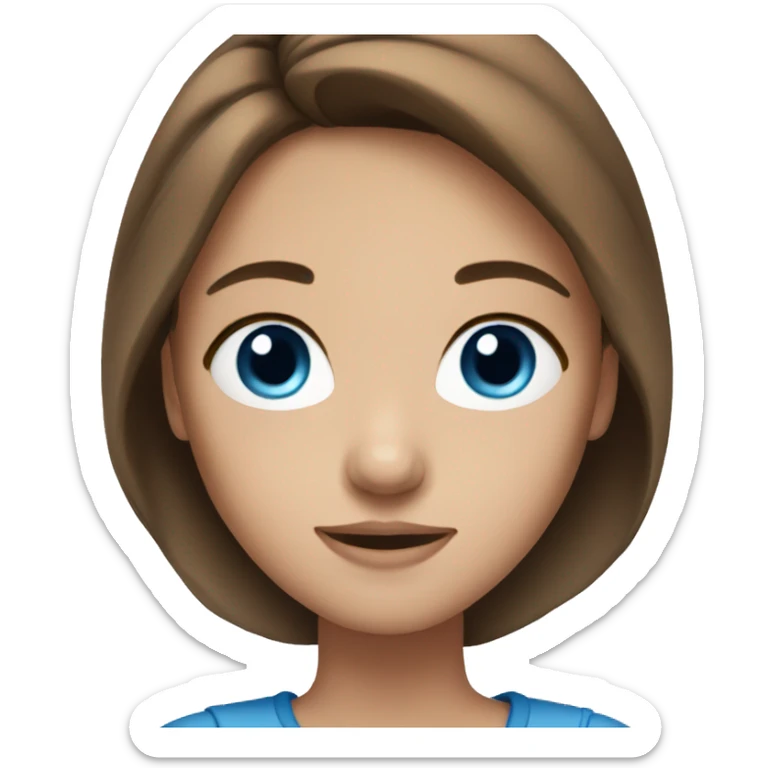 Girl with brown hair blue eyes  sticker