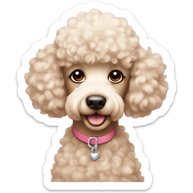 Poodle love sticker