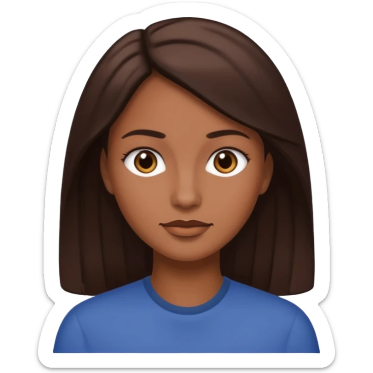 femme blanche brune avec des cheveux lisse (cheveux plus foncé presque noir) sticker