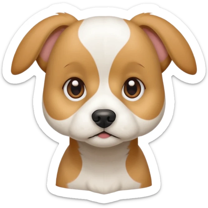 a white beagle x maltese x chi dog the size of a kelpie with light brown ears and a light brown patch on one eye sticker