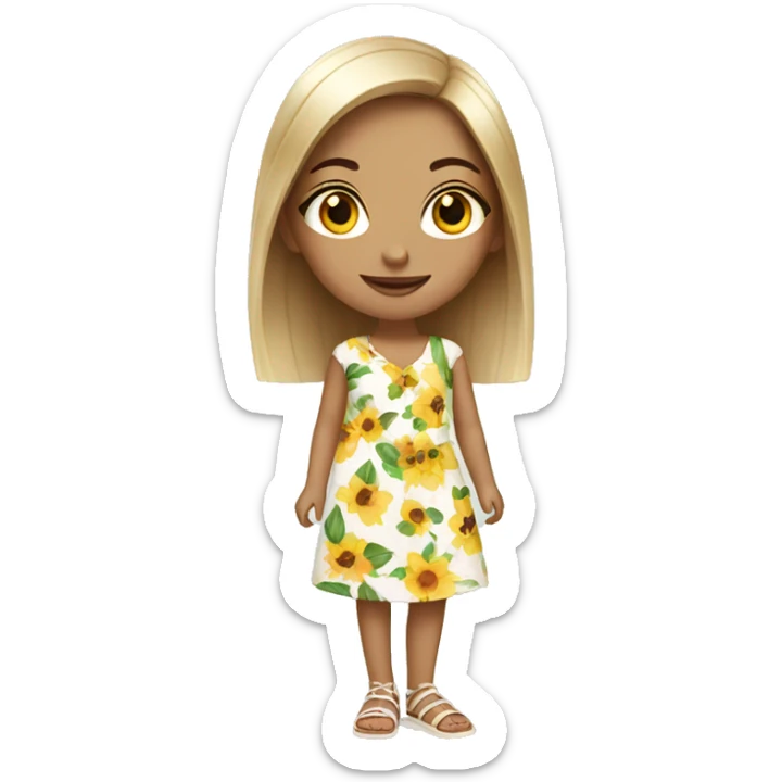 fashionable girls in summer dress no glasses sticker
