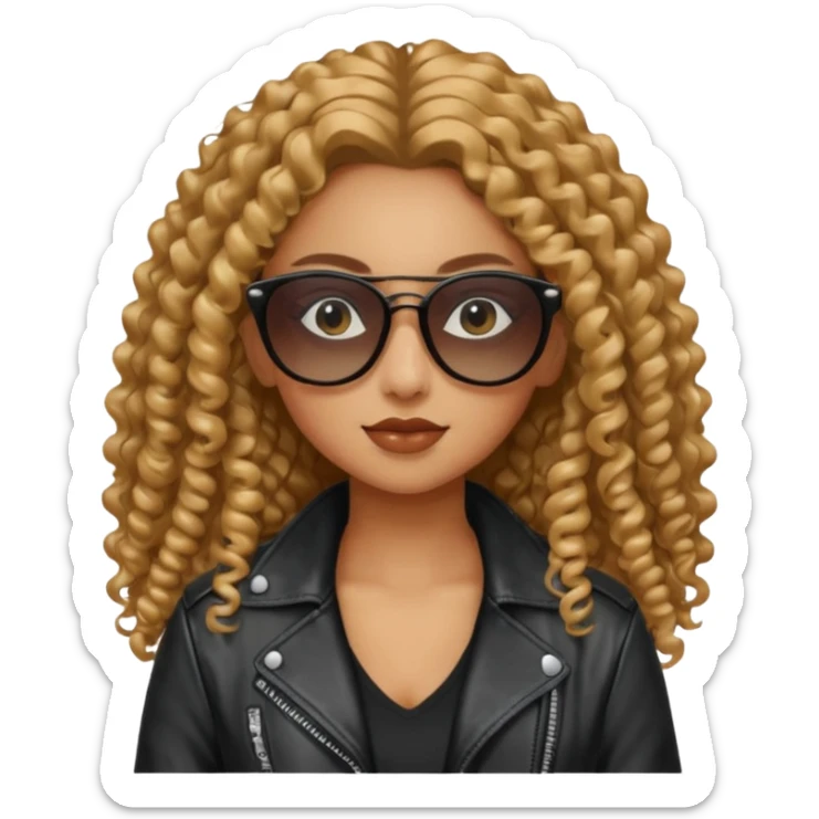Biker Gang with Sunglasses,girl, long curly hair, sunglasses, gangter sticker