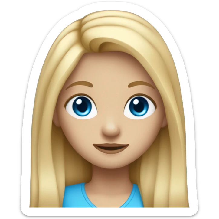 A girl with blonde hair and blue eyes sticker