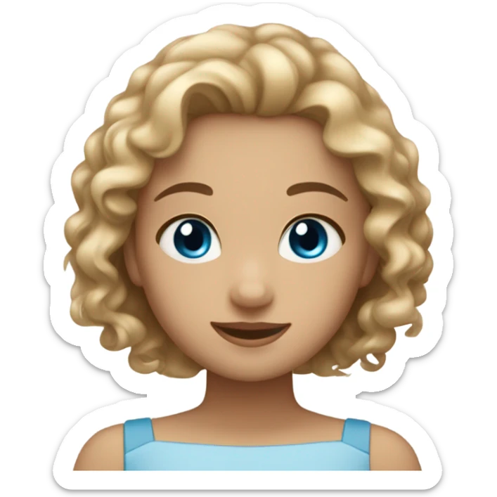 Two girls embracing one with blonde hair and blue eyes and the other girl brown curly hair and brown eyes with light brown skin sticker