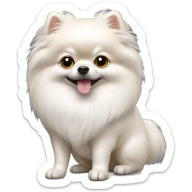 White pomeranian sticker