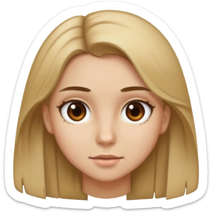 girl with dirty blonde hair and brown eyes sticker